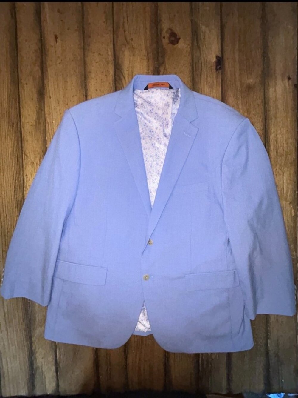 Egara Men’s Light Blue Modern Fit Blazer 46 Short